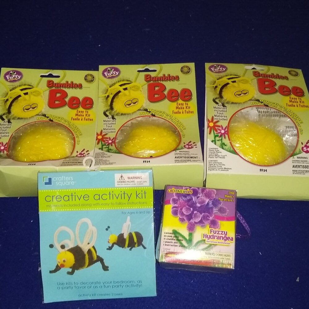 DIY Craft: Pom pom Bee + Pom pom Bumble Bee + Fuzzy Hydrangea New